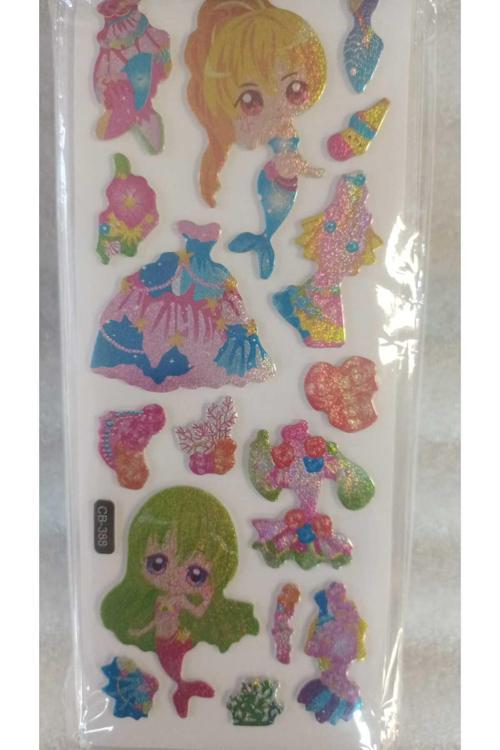 Sparkly Stıckers Denizkızı Temalı Kabartma Stıcker 2 Kartela
