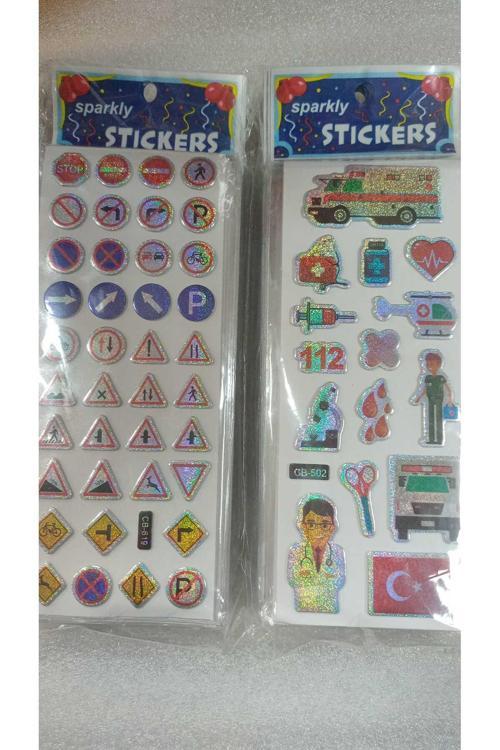 Sparkly Stıckers Trafik İşaretleri Temalı Kabartma Stıcker 2 Kartela