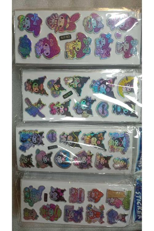 Sparkly Stıckers Kuromi Temalı Kabartma Stıcker 4 Kartela