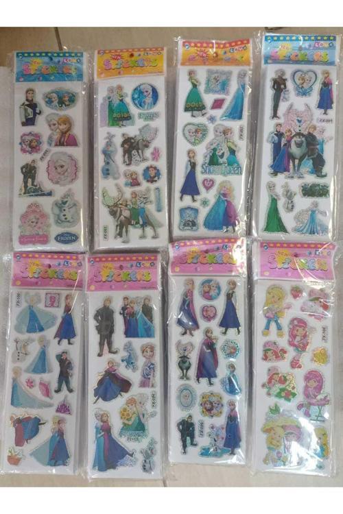 Stıckers Frozen Karakterleri Temalı Kabartma Stıcker 8 Kartela