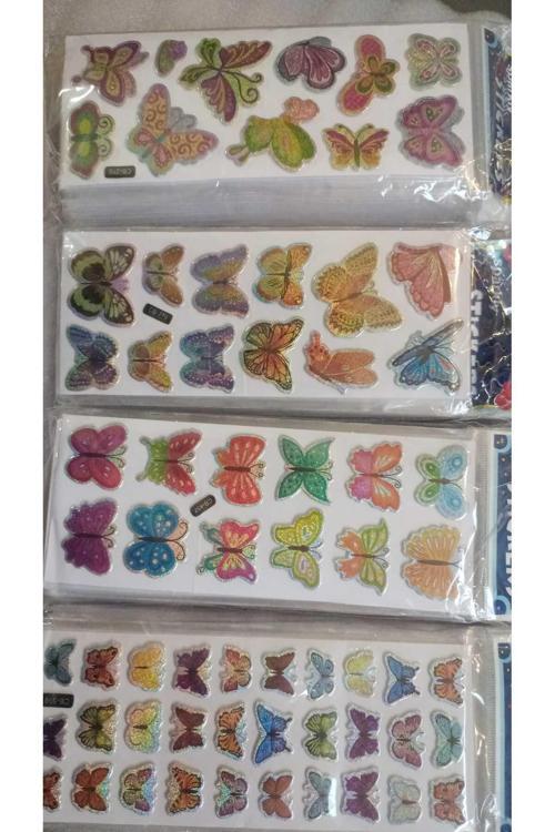 Sparkly Stıckers Kelebek Temalı Kabartma Stıcker 4 Kartela