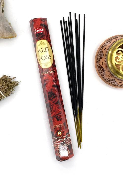 Hem Kırmızı Gül Çubuk Tütsü Red Rose Incense Sticks
