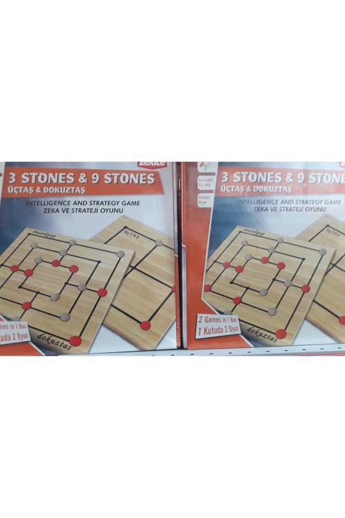 Üç Taş&Dokuz Taş Zeka Ve Strateji Oyunu Bir Kutuda İki Oyun