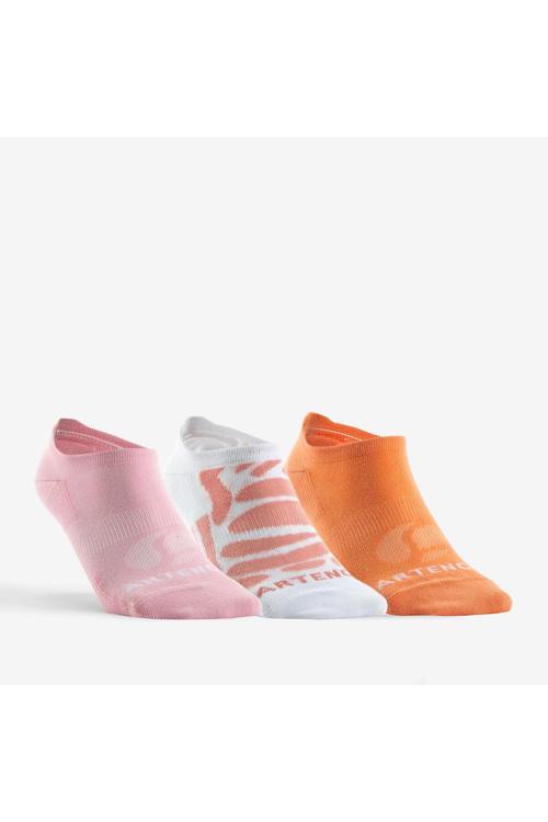 Artengo Tenis Çorabı - Kısa Konç - 3 Çift - Desenli Turuncu/Pembe - Artengo Rs 160