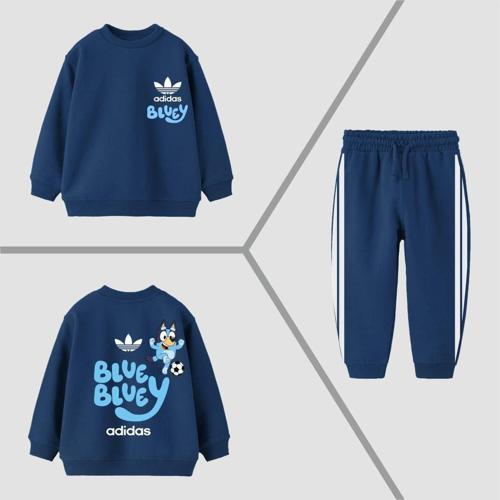 BLUEY Temalı Fırçalı Çocuk Takımı – Sırt Baskılı Sweatshirt & Jogger Alt