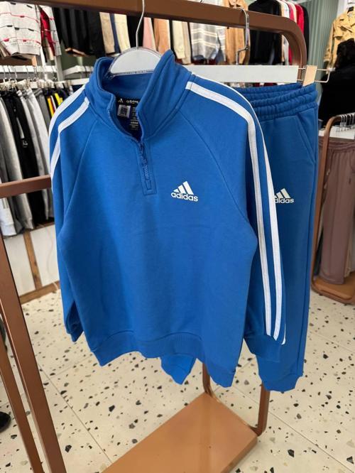 Logo Baskılı Mavi Genç Takım – Balıkçı Yaka Sweatshirt & Eşofman Altı