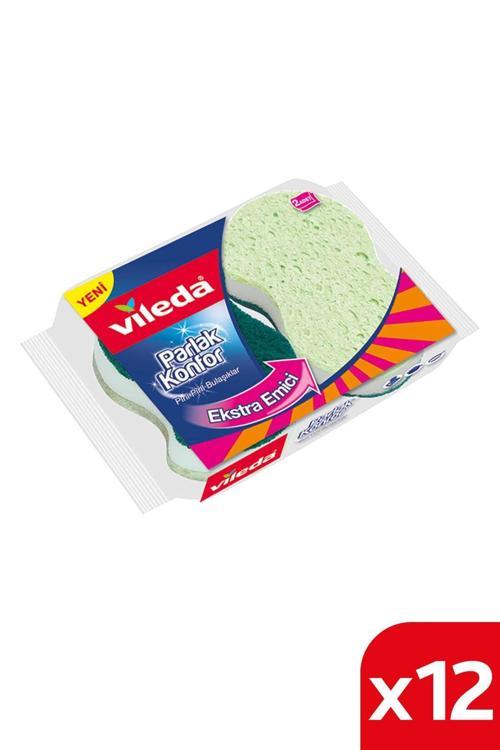 12 Paket 2 Li Parlak Konfor Oluklu Bulaşık Süngeri