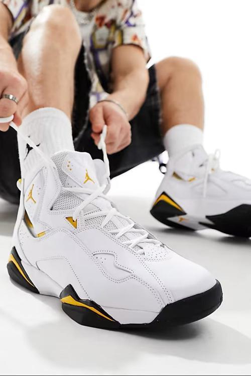 Air Jordan True Flight Leather Mens Sneaker Hakiki Deri Günlük Spor Ayakkabı Beyaz