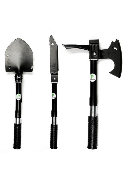 Katlanır Kürek Balta Bıçak Testere Çekiç Çapa Kamp Seti - Multitools