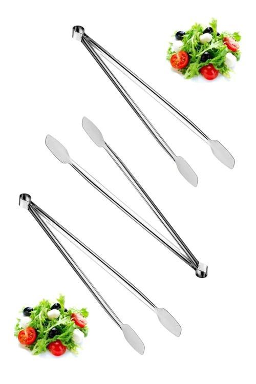 Paslanmaz Çelikten (Krom) Et Mangal Izgara Maşası 34Cm - 1 Adet