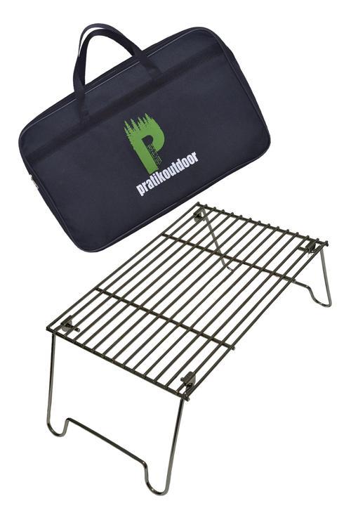 Krom Kaplama Katlanır Ateş Üstü Izgara Ve Taşıma Çantası