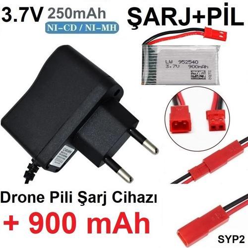 Drone Pili Şarj Cihazı + 900 Mah Pil Syp2 Ph Mx2.0 Fiş Güç Adaptörü 3.7v 250mah