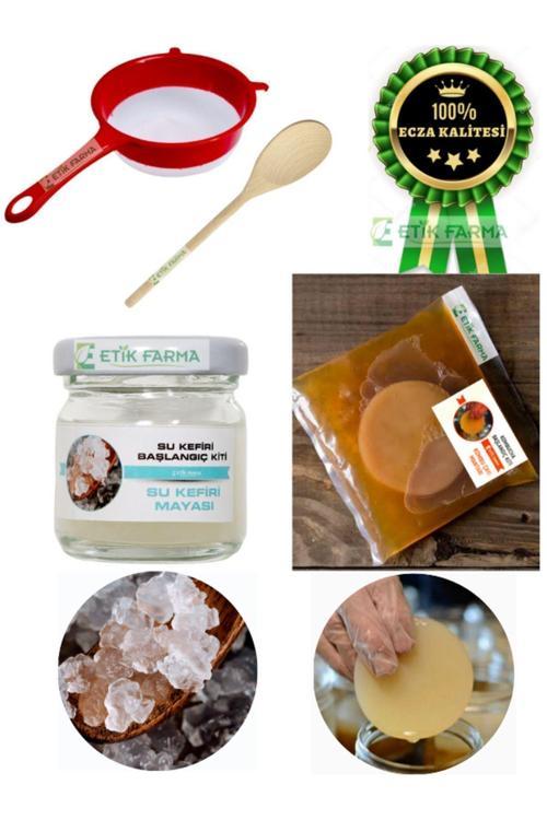 Özel Üretim Organik Su Kefir Mayası Kombucha Mantarı Başlangıç Kiti Kombu Mantarı Süzgeç Tahta Kaşık