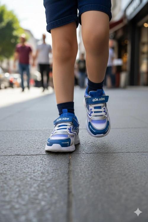 -Gür Kids Erkek Çocuk Spor Ayakkabısı 26-30 Sax Mavi