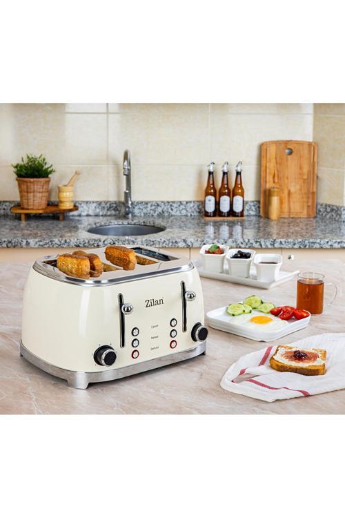 Zln1214 | Retro Ekmek Kızartma Makinesi | 6 Kademeli | Buz Çözme | Yeniden Isıtma | 1500w