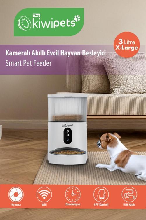 pets Kpf-10565 Evcil Hayvan Akıllı Kameralı Multifonksiyon Mama Kabı - Smart Pet Feeder