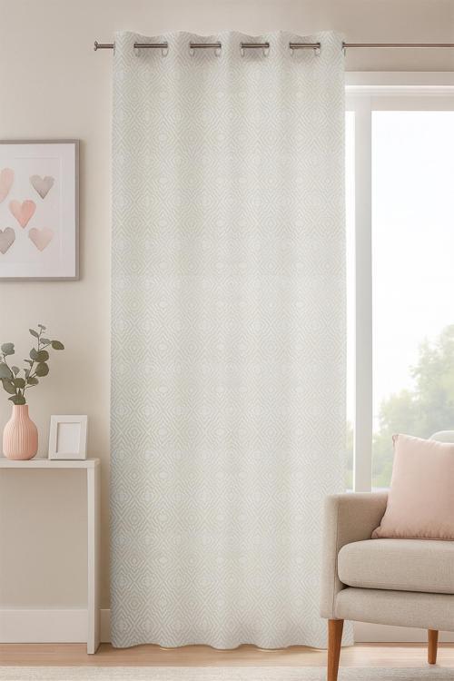 Como Halkalı Fon Perde Krem 140x260