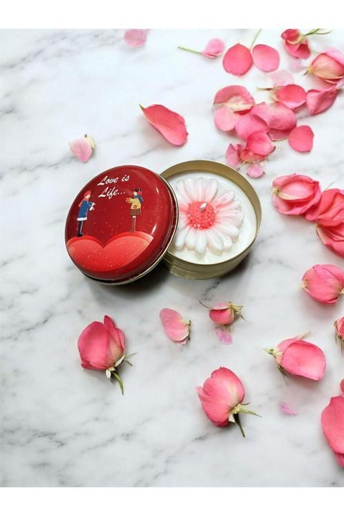 Love Yazılı El Yapımı Soya Mum – Romantik Hediye, Sevgililer Günü, Ev Dekor, Özel Gün , Hediye