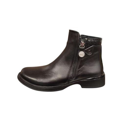 D25KB-8135 TOPUKLU FERMUARLI KADIN DERİ BOT