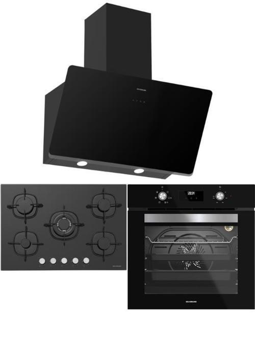 Siyah Ankastre Set (CS5801E7B01 Ocak/S2-BO6502B02 Fırın/3457 Soho Davlumbaz)