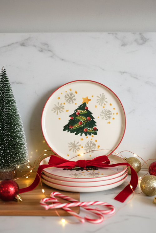 Ellen Tokyo 6 Parça Yılbaşı Pasta Tabağı 20cm
