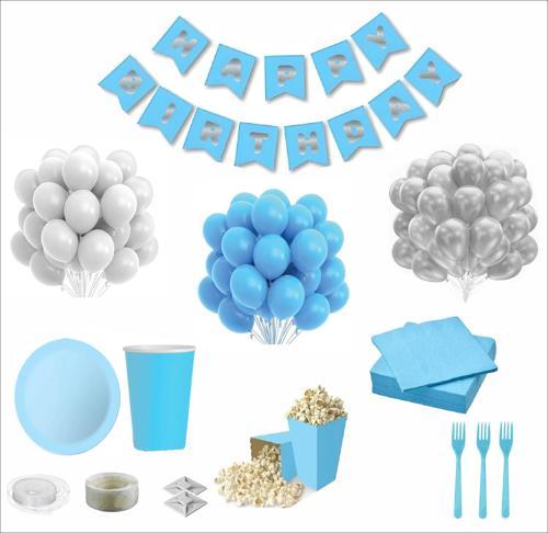 Mavi Beyaz 24 Kişilik Doğum Günü Seti