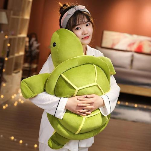 İthal Kumaş Caretta Caretta Deniz Kaplumbağası Peluş Oyuncak Minder Yastık Uyku Arkadaşı Jumbo Boy