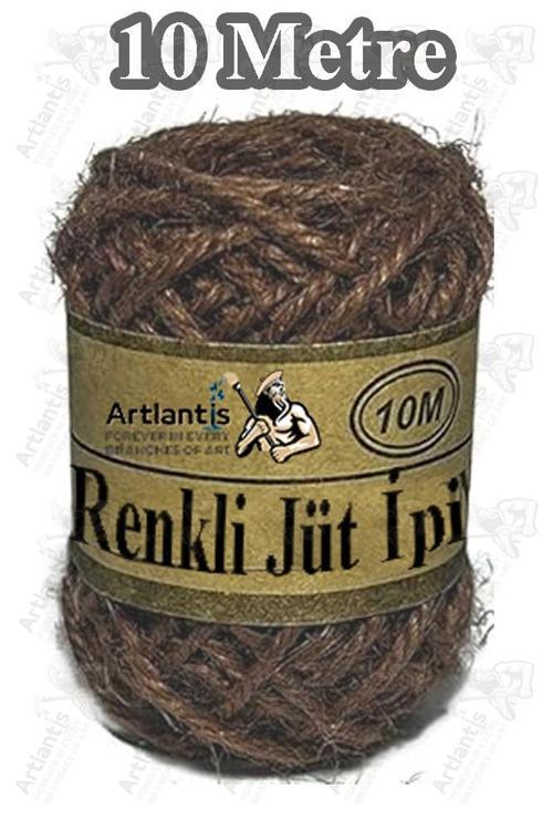 Renkli Jüt İpi 10 Metre 1 Paket Hasır İp Mumlu Kırnap İplik Kendir İp Doğal Renkli İp Hediye Süsleme