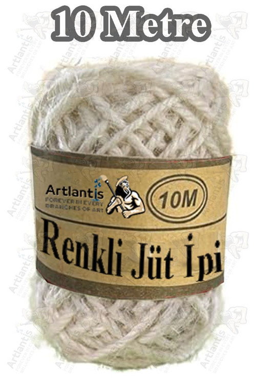 Renkli Jüt İpi 10 Metre 1 Paket Hasır İp Mumlu Kırnap İplik Kendir İp Doğal Renkli İp Hediye Süsleme
