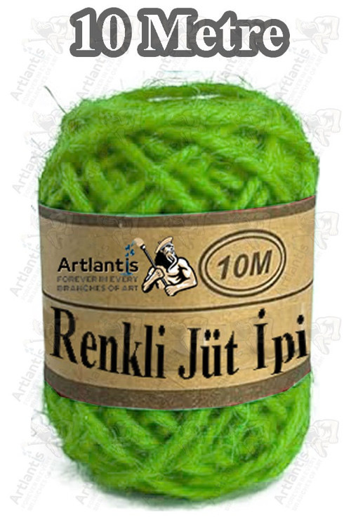 Renkli Jüt İpi 10 Metre 1 Paket Hasır İp Mumlu Kırnap İplik Kendir İp Doğal Renkli İp Hediye Süsleme