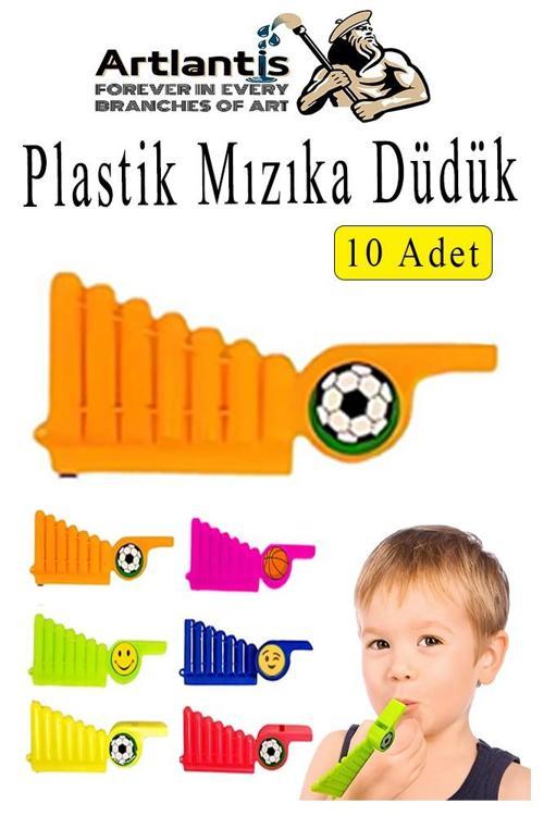 Mızıka Düdük 10 Adet Plastik Mızıka Plastik Düdük Nostalji Mızıka Oyuncak Karne Sınıf Çocuk Hediye