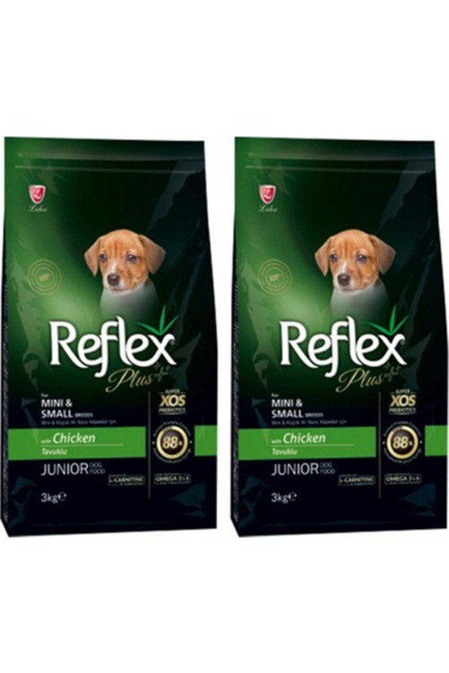 Reflex Plus Küçük Mini Irk Tavuklu Yavru Köpek Maması 3 Kg 2'Lİ SET
