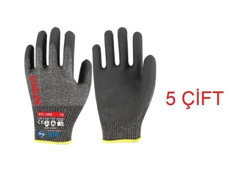 5 Çift Starline STL-1040 Köpük Nitril Kesilmez Eldiven 10 Beden
