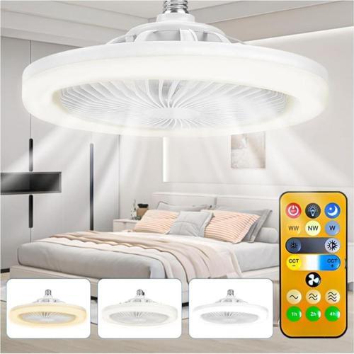 ®E27 Duylu 3 Farklı Işık Modlu ve 3 Seviye Fan Güçlü Uzaktan Kumandalı, Sessiz Kullanımlı, Kol