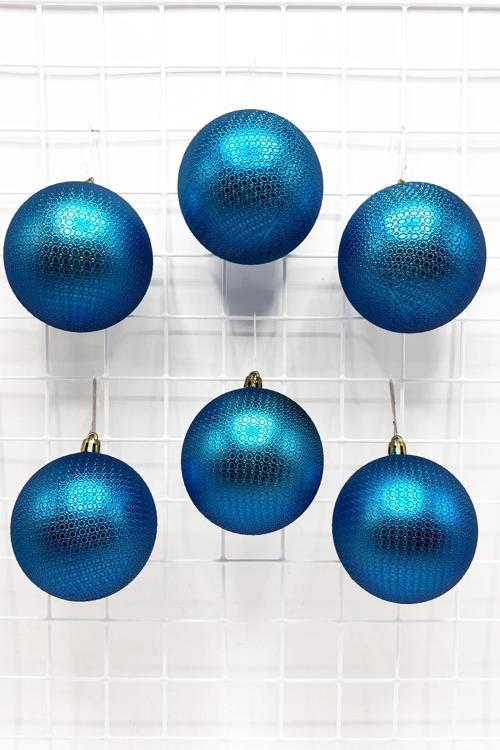 Yılbaşı Çam Ağacı Süsü Gold 8 Cm Figürlü Parlak 6lı Cici Top