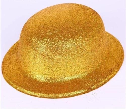 BFS   Altın Renk Yuvarlak Simli Plastik Parti Şapkası