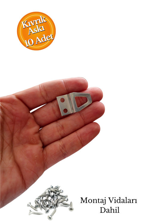 Tablo Resim Çerçeve Askı Kancası Kıvrık Eğik 10 Adet
