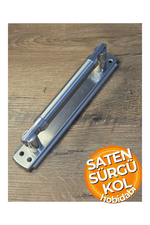 Sürgü Kapı Aynalı Çekme Kolu Saten Tutma Kulpu Kulbu Dış Kapı Tutamağı Kol 14,5 Cm