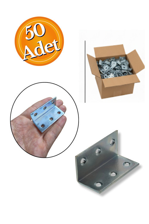 25X25X54Mm Koli Demir Gönye Köşebent - Mobilya Dolap Raf Masa Çekmece Köşe Sabitleme Birleştirme
