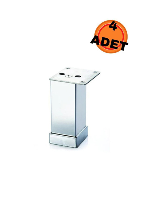 15 Cm Alüminyum Düz Kare 40X40 Ayak Krom (4 Adet)
