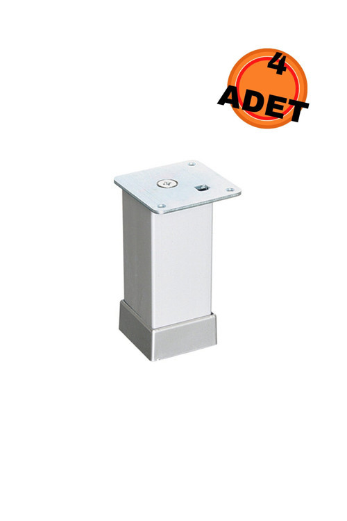 12 Cm Alüminyum Düz Kare 40X40 Ayak Matkrom (4 Adet)