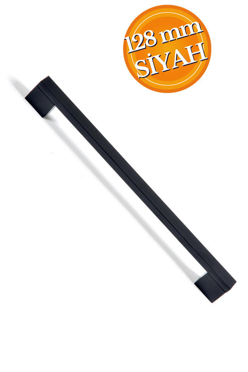 128 Mm Köprü Kulp Siyah Mobilya Çekmece Vestiyer Mutfak Dolap Kulbu