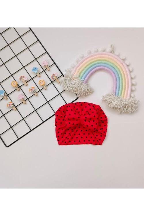 Fiyonklu Likralı Çift Kat Kız Bebek Bonesi (6-18 Ay Arası Uyumludur)