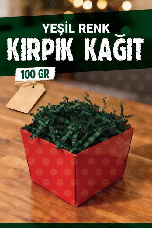 Kırpık Kırpıntı Kağıt Z Zigzag Pelur Kırpıntı Kağıt 100 gr Yeşil Renk Süs Dolgu Malzemesi Paper -T1525