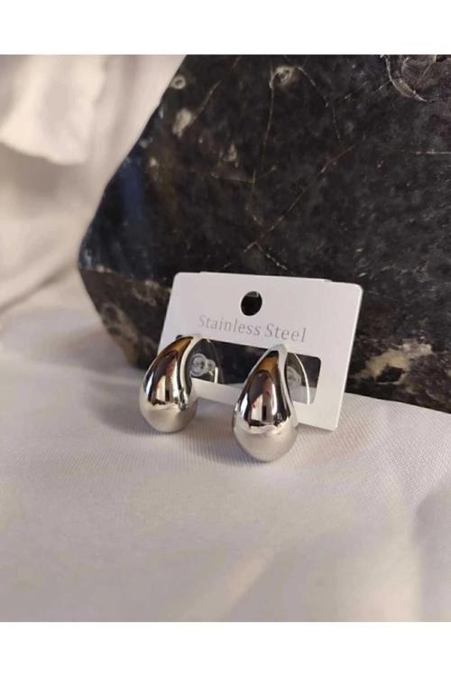 Beauty The World Oval Çelik Küpe