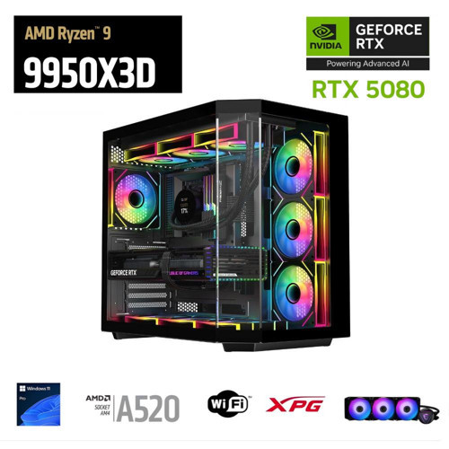 RYZEN 9 9950X3D 32G DDR5 2TB M.2 RTX 5080 X870 WIFI 1000W 360M