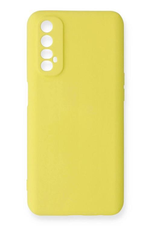 Realme 7 Kılıf Nano içi Kadife Silikon - Sarı-(5796)
