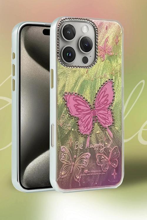 iPhone 16 Pro Max Kılıf Blade Aynalı Desenli Kapak - Desen 4-(5796)