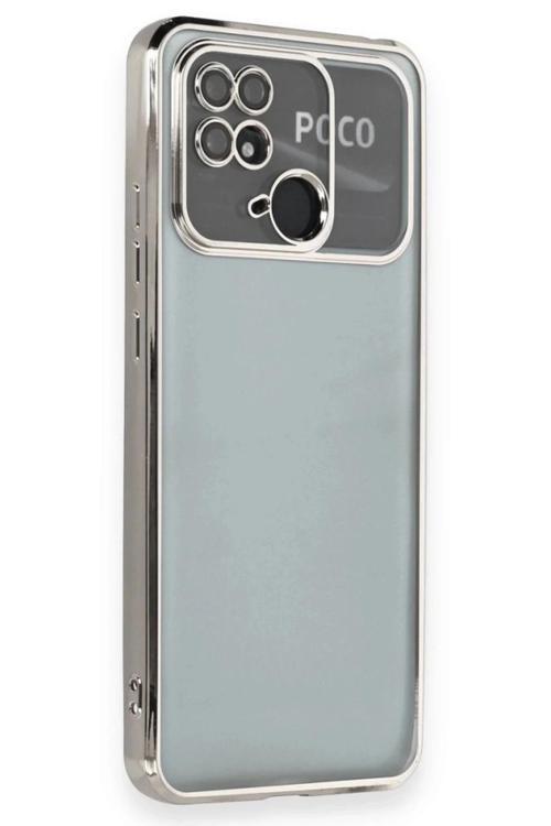 Xiaomi Redmi 10C Kılıf Lensli Silikon - Gümüş-(5796)