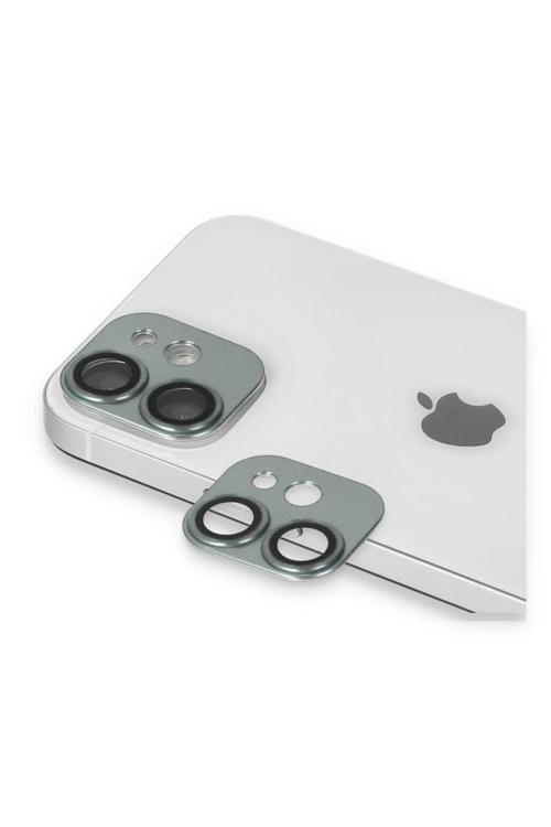 iPhone 11 Pers Alüminyum Kamera Lens - Yeşil-(5796)